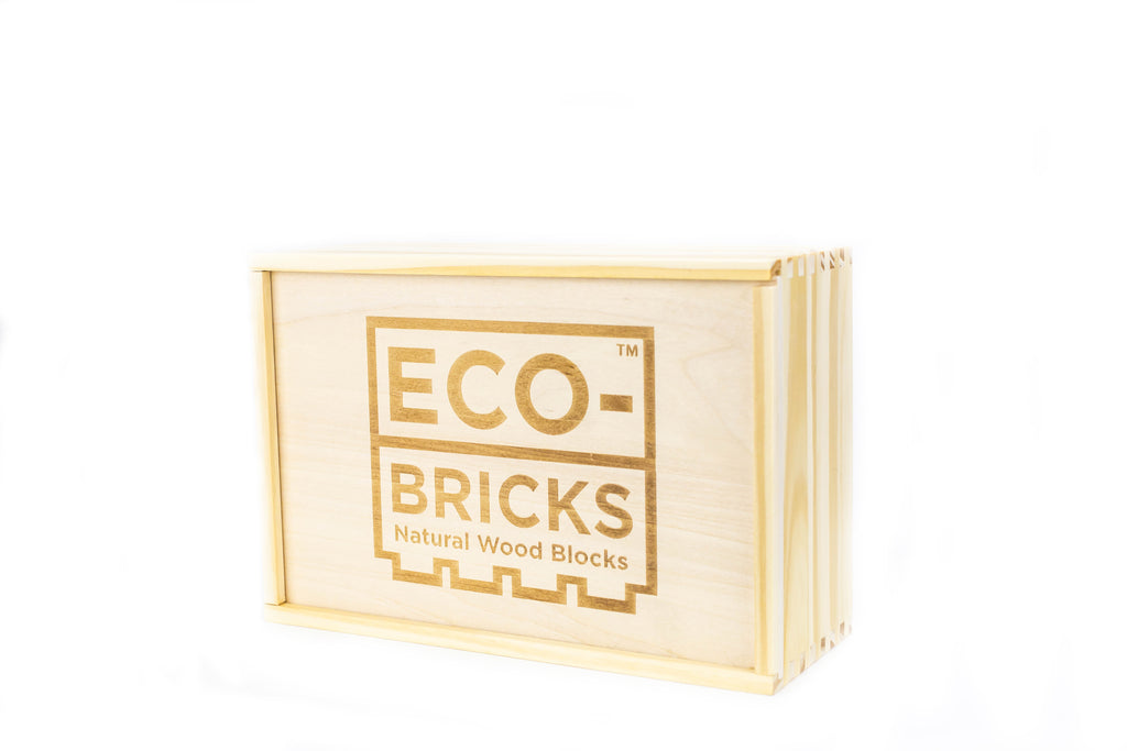 ecobricks bamboo 145pc large wooden box