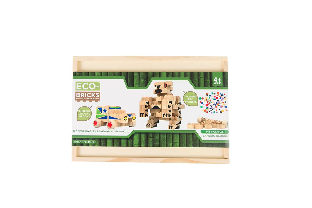 Bamboo Bricks 145 Piece- Sustainable Biodegradable Construction Toys