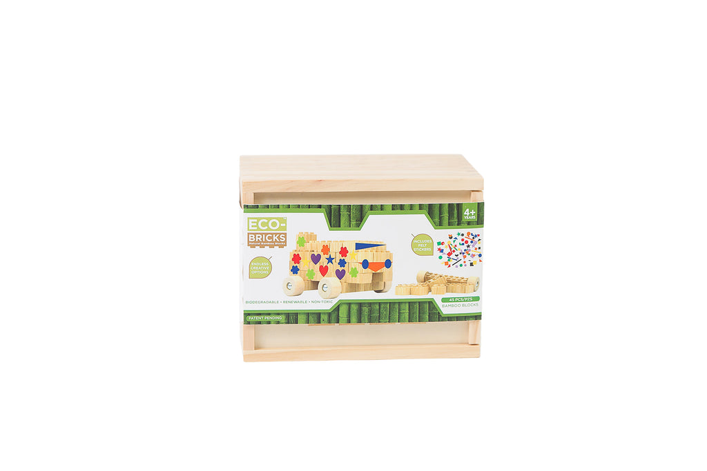 Bamboo Bricks 45 Piece with Felt Stickers