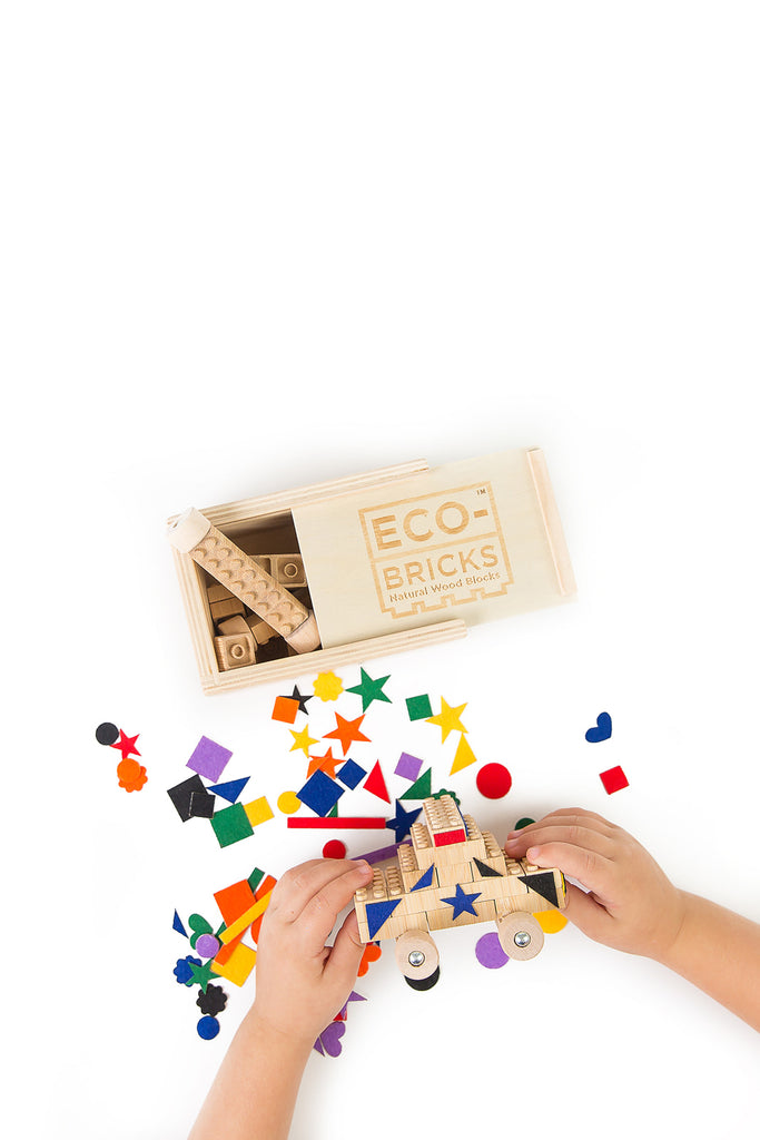 Bamboo Bricks 24 Piece With Felt Stickers